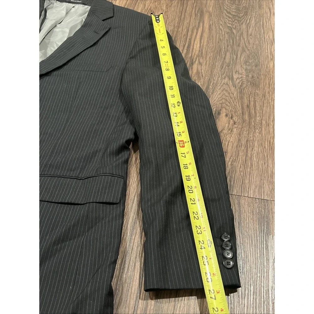 Hugo Boss Men's Wool Color Dark Grey Stripes Blazer Jacket 46L